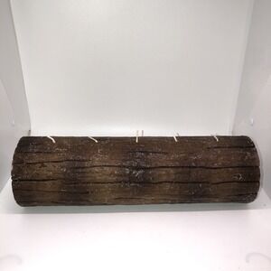 PartyLite ? Yule Log Candle 5 Wick New Unused 3.75" x 12.5" Brown No Box